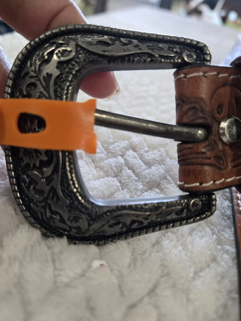 Montauk Men's Leather Western Belt XL 42-44 Brown Tooled Cowboy Floral NWT